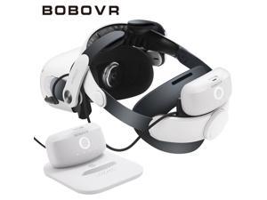 BOBOVR M2 Plus Head Strap Twin Battery Combo Compatible with Meta Quest 2 VR Power Bank Charger Station/Dock with B2 Battey Pack