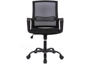 Mid Back Mesh Office Computer Chair, Swivel Desk Task Chair, Ergonomic Executive Chair with Armrests, Black Mid Back Mesh Office Computer Chair, Swivel Desk Task Chair, Ergonomic Executive Chair with Armrests, Black