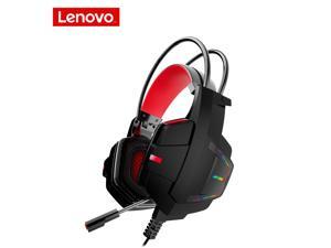 Lenovo HU85 Gaming Headset Wired Head Mounted Fashion  Colorful LED Light Headphones PC USB Interface HiFi Surround Sound HD Earphones with Mic