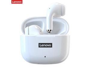 Lenovo LP40 Upgrade TWS Wireless Earphones Bluetooth 5.1 Headphones with Mic Dual Stereo Noise Reduction Headset Low Latency Sports Earbuds (White)