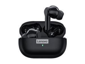 Lenovo LP1S Upgraded TWS Wireless Earphones Bluetooth Sports Earbuds Dual Stereo Noise Cancelling Headphones Touch Control Game Music Headset with Mic (Black)