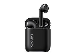 Lenovo LP2 TWS Headphones Bluetooth 5.0 True Wireless Earbuds Dual Stereo Bass Touch Control Earphones IPX5 Sweatproof Sports Headset with Mic (Black)