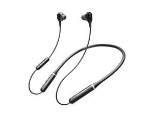 Lenovo Wireless Bluetooth Headphones XE66 Pro Dual Dynamic Neckband Wireless Earphone 4 Speakers HIFI Stereo HD Call Headset Waterproof Sports Earbuds with Microphone (Black)