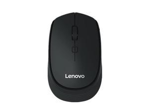 Lenovo M202 Wireless Mouse 2.4GHz Optical Mini Mute Mouse Ergonomic Design 4 Keys with 3 DPI Adjustable Portable Office Mouse for PC Laptop (Black)