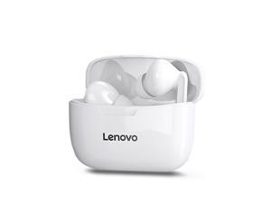 Lenovo XT90 TWS Earbuds Bluetooth 5.0 True Wireless Headphones Touch Control Sweatproof Sport Headset In-ear Earphones with Mic 300mAh Charging Case (White)