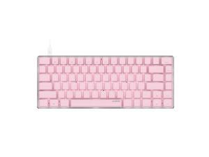 AK33 82 Keys Mechanical Keyboard Type-C Wired Mechanical Switch LED White Backlight Pink Gaming Keyboard