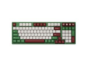 3098DS Matcha Red Bean 98 Keys Mechanical Keyboard Type-C Wired Gateron Switch PBT Keycap Gaming Keyboard