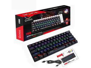 V900-DGG Mechanical Keyboard 61 Keys Compact Wired Blue SwitchLED Backlit Gaming Keyboard for PC Laptops Gamers