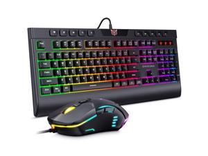 G21 + CW902 Gaming Keyboard & Mouse Set Wired RGB 6400DPI Mouse Mechanical Keyboard Set for PC Laptop Gamers