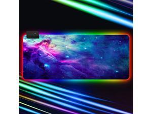 RGB Keyboard / Mouse Pad Soft Rubber Anti-slip USB Powered LED Glowing Gaming Keyboard Pad Desktop Protective Mat for Home Office
