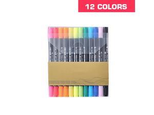 12/24/36/48/80 Colors Watercolor Brush Dual Tips Marker Pen Set with Fineliner Tip For Drawing Design Art Marker Supplies