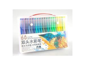 48/60/72/100 Pcs Colors FineLiner Dual Tip Brush Pens Drawing Painting Watercolor Art Marker Pen School Supplies