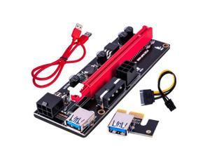 Riser 009S 1X 16x Extender PCI E USB Riser 009S Dual 6Pin Adapter Card SATA 15pin For BTC Miner R USB 3.0 Graphics Card