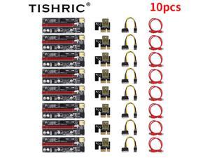 1-10PCS  PCI-E Riser 009s Card PCIE PCI E Extender Mining Riser For Video Card USB 3.0 SATA to 6pin 3 IN 1 009 Riser Card