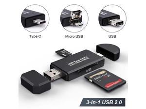 3 In 1 USB C Card Reader Type C OTG Flash Drive Cardreader Adapter USB 2.0 TF/Mirco SD Smart Memory Card Reader HUB PC