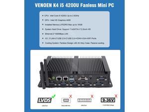 Mini PC Server Intel Core i7 8550U i5 8250U 7267U Industrial Fanless Computer RS232/422/485 COM 2 Lan Thin Client i5 4200U