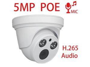 5MP 2k H.265 IP Camera  POE  Audio CCTV Camera Camera for POE NVR Home Security Surveillance Camera with CCTV Microphone