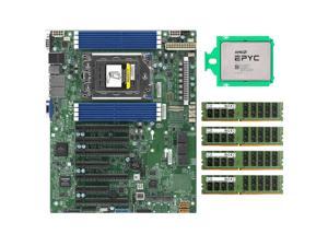 Supermicro H12SSL-i Motherboard SATA3 (6 Gbps) ATX +AMD EPYC 7742 CPU 64 Cores 128 Threads SP3 Up to 3.4GHz PCIe 4.0 x128 204.8 GB/s +4x 32GB Samsung 128GB 2666MHz ECC Sever Memory RAM DDR4