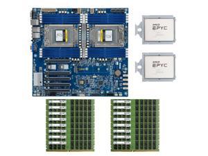 Gigabyte MZ72-HB0 Motherbaord E-ATX REV. 3.0+ 2x AMD EPYC 7T83 CPU 64 Core 128 Threads+ 16x 32GB Samsung 2666MHz DDR4 ECC Sever Memory RAMs 512GB Motherboards Server