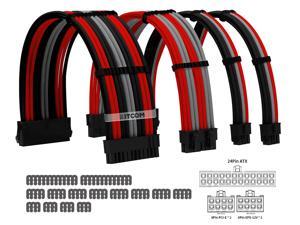 7 Pieces Custom Power Supply Cable for Micro and Full ATX Motherboard with 24 Pieces Comb Set