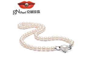 Sterling Silver 18in 8-9mm Grey Egg Shape Freshwater Cultured Pearl Necklace 