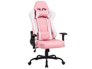 VON RACER PU Leather Gaming/Racing Style Ergonomic High Back Chair with Removable Neck Rest and Adjustable Back Cushion (Pink) VON RACER PU Leather Gaming/Racing Style Ergonomic High Back Chair with Removable Neck Rest and Adjustable Back Cushion (Pink)