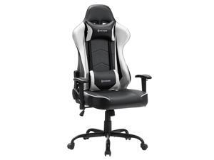 VON RACER PU Leather Gaming/Racing Style Ergonomic High Back Chair with Removable Neck Rest and Adjustable Back Cushion (White) VON RACER PU Leather Gaming/Racing Style Ergonomic High Back Chair with Removable Neck Rest and Adjustable Back Cushion (White)