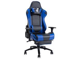 KILLABEE Big and Tall 350lb Massage Gaming Chair Metal Base - Adjustable Massage Lumbar Cushion, Retractable Footrest High Back Ergonomic Leather Racing Computer Desk Executive Office Chair(Blue) KILLABEE Big and Tall 350lb Massage Gaming Chair Metal Base - Adjustable Massage Lumbar Cushion, Retractable Footrest High Back Ergonomic Leather Racing Computer Desk Executive Office Chair(Blue)