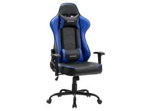 VON RACER PU Leather Gaming/Racing Style Ergonomic High Back Chair with Removable Neck Rest and Adjustable Back Cushion (Blue) VON RACER PU Leather Gaming/Racing Style Ergonomic High Back Chair with Removable Neck Rest and Adjustable Back Cushion (Blue)