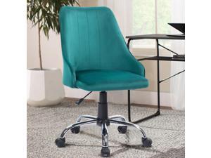 REFICCER Home Office Chair Adjustable Upholstered Computer Desk Chair Swivel Living Room Chair for Office Leisure, Bedroom (Green)