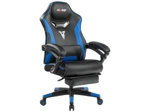 KCREAM Gaming Chair 300lbs Ergonomic Chair Computer Chair With Footrest,Racing Style PU Leather High Back Adjustable Swivel Task Chair With Build-in Lumbar Support