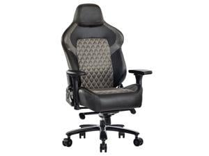 Fantasylab Big and Tall 440lb Memory Foam Gaming Chair With 4D Flip-up  Armrests, Racing Style PU Leather High Back Adjustable Swivel Task Chair  (Black) Grey Black 