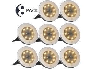Solar Ground Lights,Disk Lights Solar Powered 8 LED ,Outdoor in-ground Lights for Landscape Walkway Lawn Steps Decks, LED lamp, Waterproof(Warm White) Solar Ground Lights,Disk Lights Solar Powered 8 LED ,Outdoor in-ground Lights for Landscape Walkway Lawn Steps Decks, LED lamp, Waterproof(Warm White)
