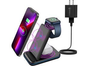 wireless charging station 3 in 1 Wireless Charger Stand Portable for Apple Watch 76SE5432 iPhone 13 12 11 Pro MaxSEXXSXR8 AirPods Pro32 with 18W Adapterwireless charger for apple