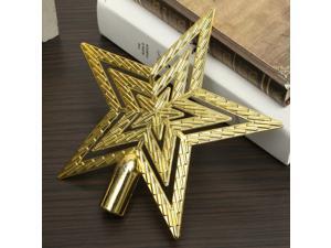 Plastic Golden Stereoscopic Pentagram Xmas Christmas Tree Topstar Decorations 20cm - 20cm Plastic Golden Stereoscopic Pentagram Xmas Christmas Tree Topstar Decorations 20cm - 20cm