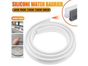Bathroom Barrie 60-200cm Bathroom/Kitchen Shower Barrier Water Stopper Silicone White - White 60cm Bathroom Barrie 60-200cm Bathroom/Kitchen Shower Barrier Water Stopper Silicone White - White 60cm