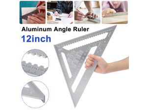 300mm 12inch Aluminum Alloy Measuring Right Angle Triangle Ruler Woodworking Tool Aluminum Alloy Ruler Mitre - Silver 300mm 12inch Aluminum Alloy Measuring Right Angle Triangle Ruler Woodworking Tool Aluminum Alloy Ruler Mitre - Silver