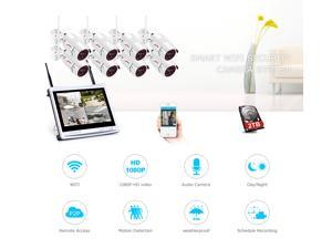 ANRAN 8CH Wireless Audio Record Surveillance Camera System 1080P HD IP Outdoor Night Vision CCTV Security Camera System - Black ANRAN 8CH Wireless Audio Record Surveillance Camera System 1080P HD IP Outdoor Night Vision CCTV Security Camera System - Black