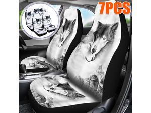 7PCS 3D Print Front Car Seat Cover Universal Car Seat Protector Washable - Wolf 7PCS 3D Print Front Car Seat Cover Universal Car Seat Protector Washable - Wolf