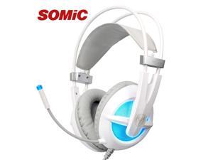 Somic G938 suspended computer headphones, USB 7.1 Gaming Headset stereo sound headphones, noise-canceling microphone - White Somic G938 suspended computer headphones, USB 7.1 Gaming Headset stereo sound headphones, noise-canceling microphone - White