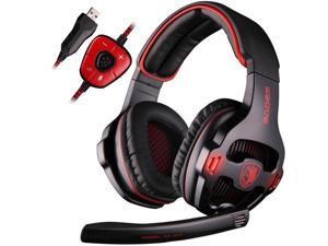 Sades SA-903 Gaming Headset 7.1 Surround Sound Channel USB Wired Headphone with Mic Volume Control - Black - Black Sades SA-903 Gaming Headset 7.1 Surround Sound Channel USB Wired Headphone with Mic Volume Control - Black - Black