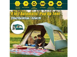 3-4 Person Fully Automatic Po Up Instant Tent Camping Rainproof UV Shade Hiking - Upgraded version