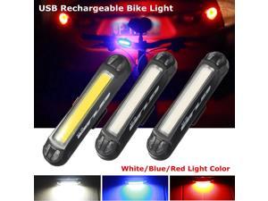 LED Bicycle Bike Cycling Rear Tail Light USB Rechargeable Warning Safety Lamp - white light