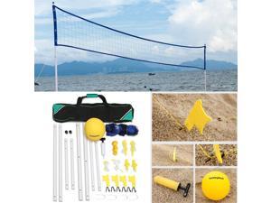 Pro Beach Volleyball Net System Portable Adjustable Posts Ball Hand Pump Set Kit - Pro Beach Volleyball Net System Portable Adjustable Posts Ball Hand Pump Set Kit -