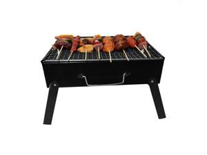 BBQ Barbecue Grill Charcoal Camping Graden Outdoor Folding Portable BBQ Grill - Black