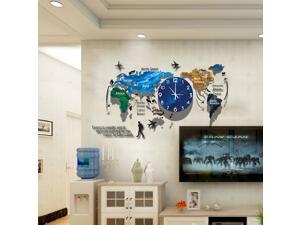 Creative World Map Wall Clock Acrylic Home Fashion Nordic Clocks Bedroom Living Room Light Wall Decoration - Type B Creative World Map Wall Clock Acrylic Home Fashion Nordic Clocks Bedroom Living Room Light Wall Decoration - Type B