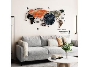 Creative World Map Wall Clock Acrylic Home Fashion Nordic Clocks Bedroom Living Room Light Wall Decoration - Type C Creative World Map Wall Clock Acrylic Home Fashion Nordic Clocks Bedroom Living Room Light Wall Decoration - Type C