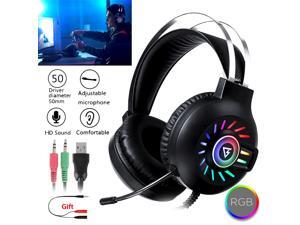 7.1 / 5.1 Surround RGB LED USB 3.5mm Gaming Wired Headset Headphones Headband with Microphone Gaming Headset Mic Headphones Stereo Bass Surround for Computer Laptop/ Headphone Holder - 5.1 Surround 7.1 / 5.1 Surround RGB LED USB 3.5mm Gaming Wired Headset Headphones Headband with Microphone Gaming Headset Mic Headphones Stereo Bass Surround for Computer Laptop/ Headphone Holder - 5.1 Surround