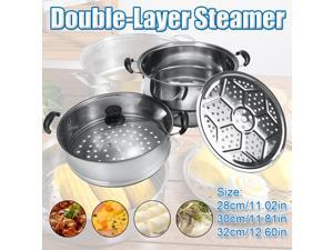 28/30/32cm All in one Double Layer Steamer Stainless Steel Hot Pot Kitchen Cookware Cooker Steamer Pot - 30cm 28/30/32cm All in one Double Layer Steamer Stainless Steel Hot Pot Kitchen Cookware Cooker Steamer Pot - 30cm