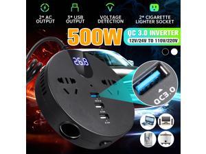 500W Car Inverter Voltage Convertor Transformer DC 12V/24V To AC 110V/220V For Outdoor Camping Solar Inverter - 500W Car Inverter Voltage Convertor Transformer DC 12V/24V To AC 110V/220V For Outdoor Camping Solar Inverter -